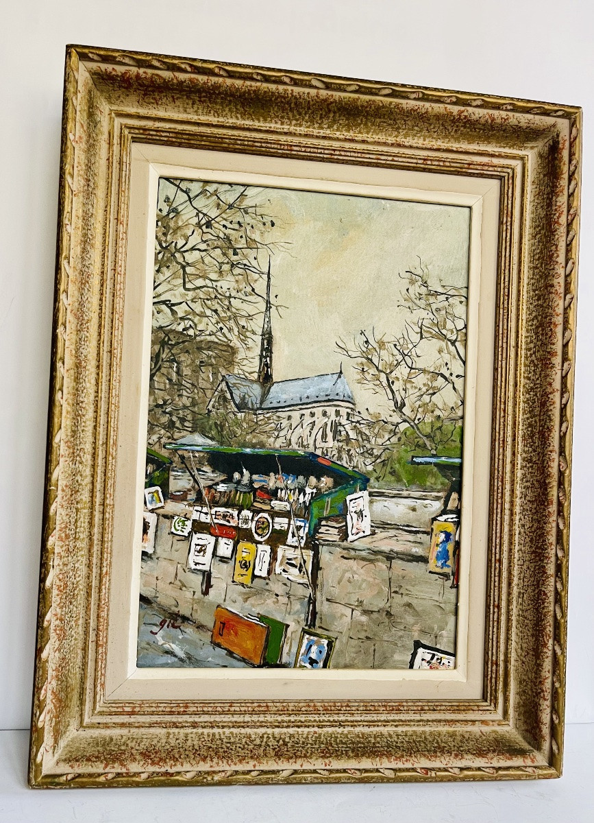 Peinture Notre Dame et les bouquinistes - GIL-photo-1